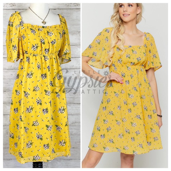 DAVI & DANI Dresses & Skirts - Little Purple Flowers Sunshine Babydoll Dress